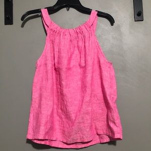 🌸 Nicole Miller 100% Linen Pink Tank Boat